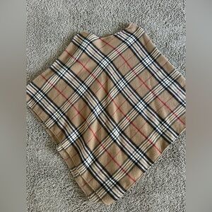 Women’s Beige Plaid Poncho
